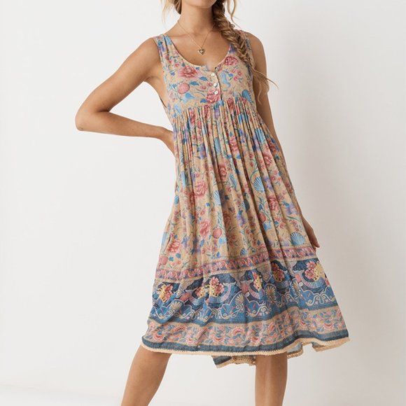 Spell Dresses & Skirts - 🆕 Spell Opal Seashell Babydoll Midi Dress